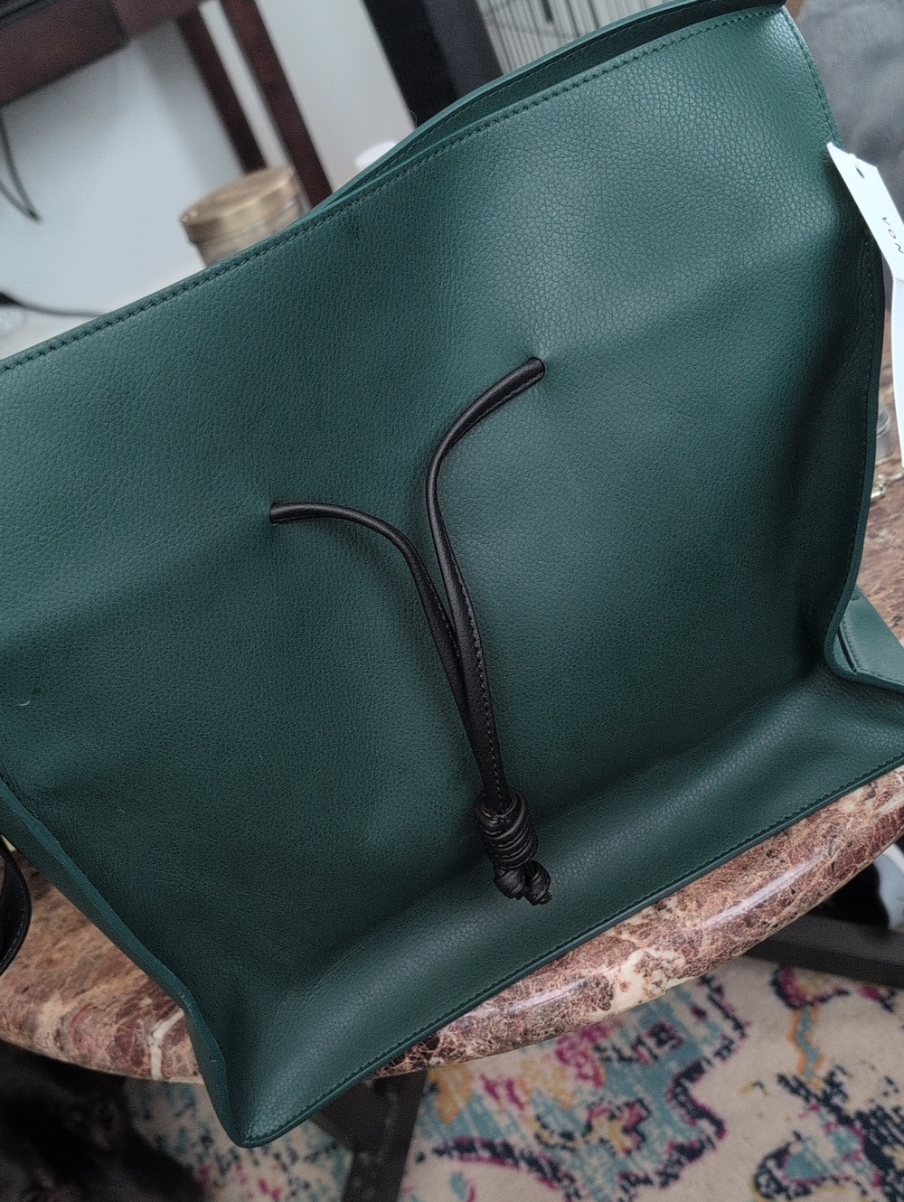 Von Holzhausen "The Shopper" Forest Green Drawstring Tote Bag
